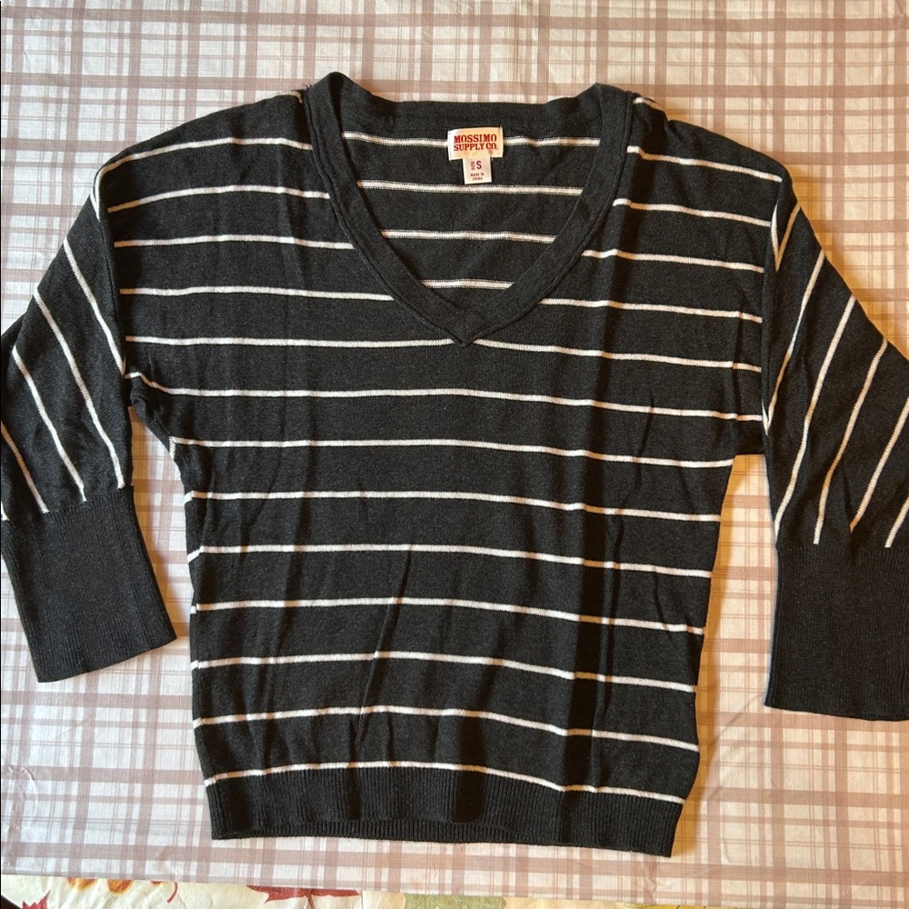 Mossimo Supply Co. Charcoal and White Striped Top